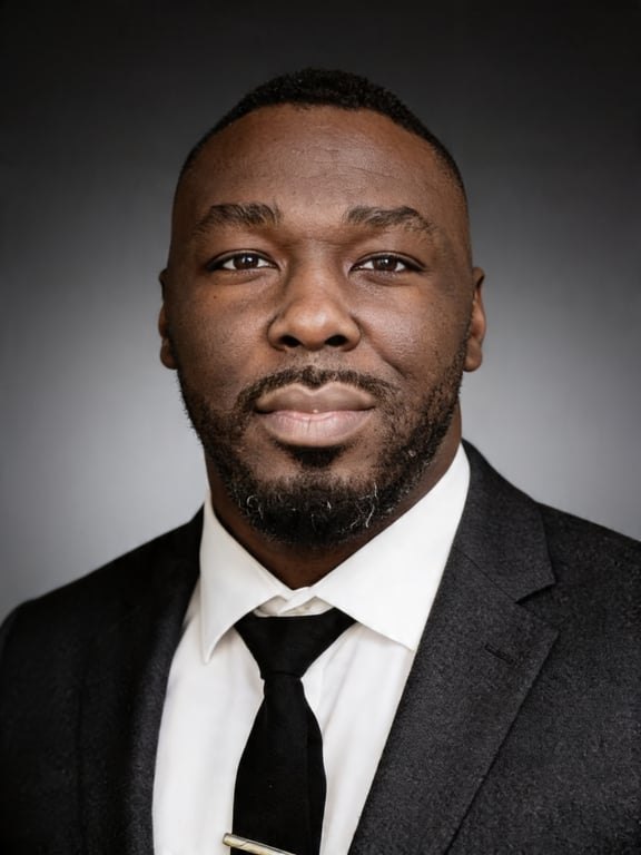 Cyrus Igono in a black suit